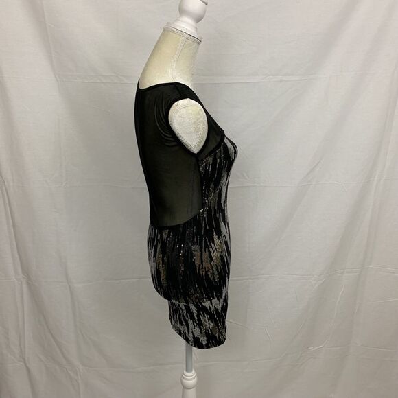 womens agaci black dress with silver sequence XS ? - Picture 4 of 8